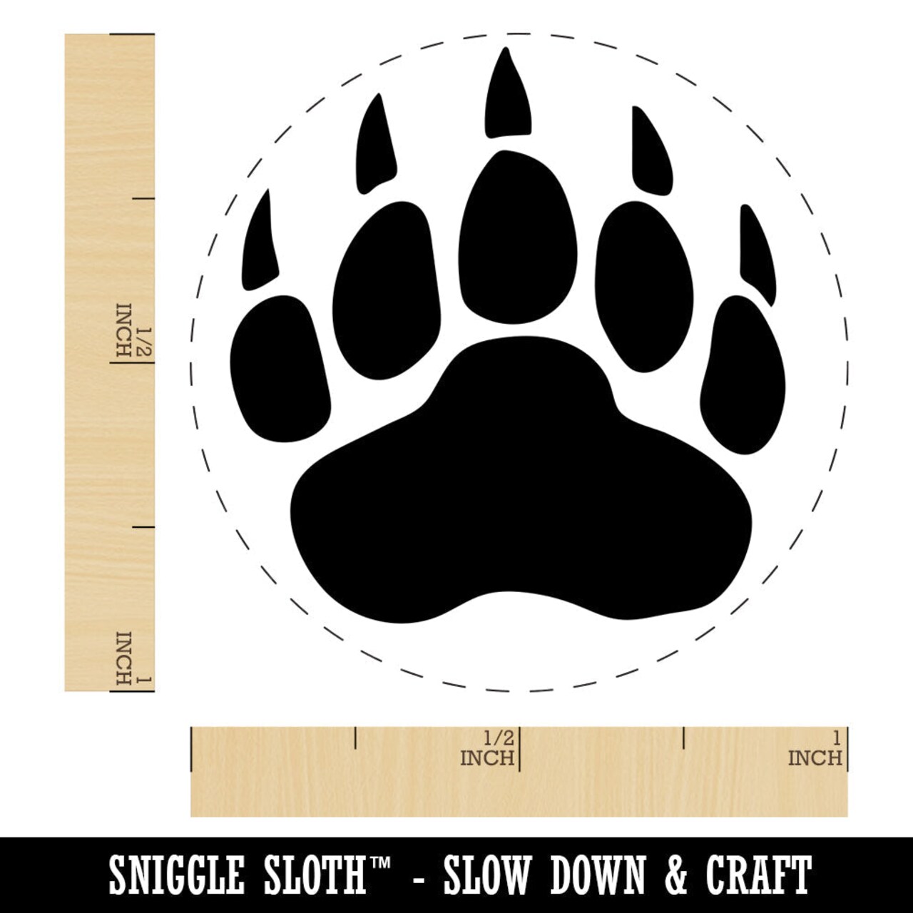 Grizzly Bear Claw Paw Rubber Stamp for Stamping Crafting Planners